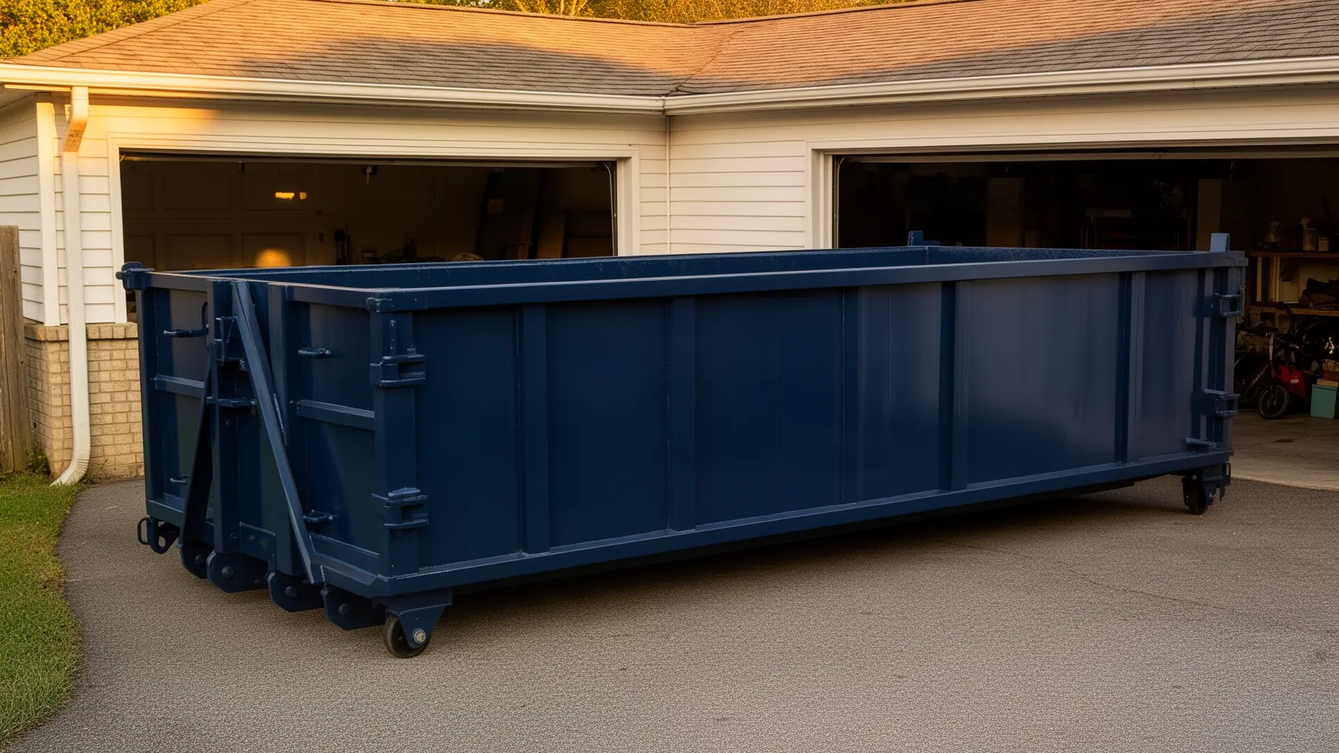 Roll-off dumpster from Bluecrest Dumpster Rentals in Columbia, MD